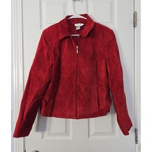Co & Eddy Womans  Suede Jacket Size 12 burnt red